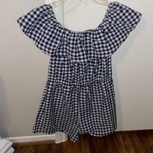 Navy blue and White one piece romper